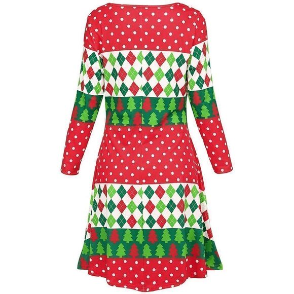 🎄 Plus Size Ugly Christmas Sweater Long Sleeve Skater Dress SIZE 1X NEW - Picture 5 of 6